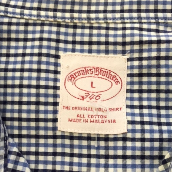 Brooks Brothers Plaid Gridded Logo Button Down Men - Picture 5 of 5